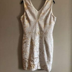 White/ Gold Sequin Mini Dress